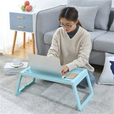 Laptop Bed Tray Table Portable Lightweight Mini Picnic Table for Laptop Working Writing Blue - Front View