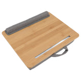 Laptop Table Multifunction Bamboo Lap Desk Bed Tray with Cushion for Reading Writing Playing - Top-Down View
