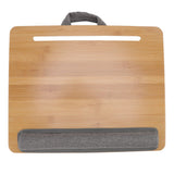 Laptop Table Multifunction Bamboo Lap Desk Bed Tray with Cushion for Reading Writing Playing - Rear View
