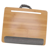 Laptop Table Multifunction Bamboo Lap Desk Bed Tray with Cushion for Reading Writing Playing