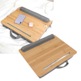 Laptop Table Multifunction Bamboo Lap Desk Bed Tray with Cushion for Reading Writing Playing - Extra Image