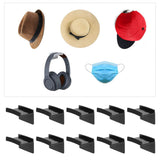 10 Pcs Hat Hooks Modern Minimalist Lossless Strong Acrylic Adhesive Hat Hangers for Home Wall Black