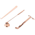 3PCS Candle Accessory Set Candle Wick Trimmer Cutter Snuffer Extinguisher Wick Dipper Gift SuppliesRose Gold