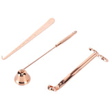 3PCS Candle Accessory Set Candle Wick Trimmer Cutter Snuffer Extinguisher Wick Dipper Gift SuppliesRose Gold