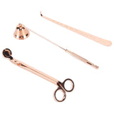 3PCS Candle Accessory Set Candle Wick Trimmer Cutter Snuffer Extinguisher Wick Dipper Gift SuppliesRose Gold - 45-Degree Angle