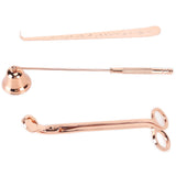 3PCS Candle Accessory Set Candle Wick Trimmer Cutter Snuffer Extinguisher Wick Dipper Gift SuppliesRose Gold
