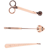 3PCS Candle Accessory Set Candle Wick Trimmer Cutter Snuffer Extinguisher Wick Dipper Gift SuppliesRose Gold