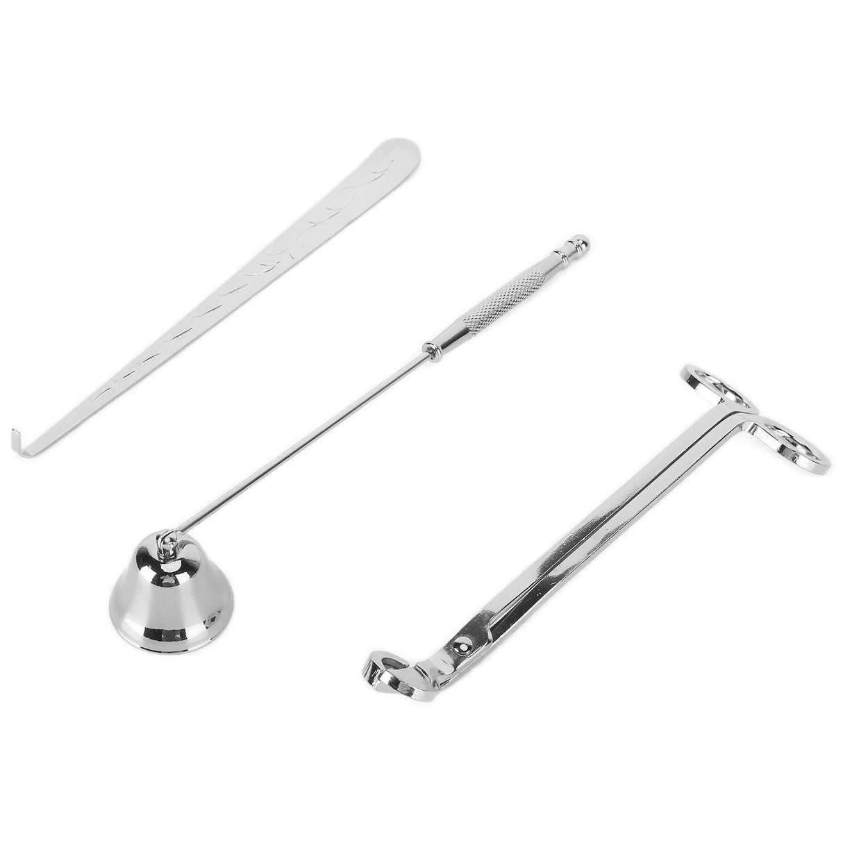 3PCS Candle Accessory Set Candle Wick Trimmer Cutter Snuffer Extinguisher Wick Dipper Gift SuppliesSilver