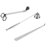 3PCS Candle Accessory Set Candle Wick Trimmer Cutter Snuffer Extinguisher Wick Dipper Gift SuppliesSilver