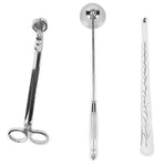 3PCS Candle Accessory Set Candle Wick Trimmer Cutter Snuffer Extinguisher Wick Dipper Gift SuppliesSilver