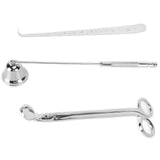 3PCS Candle Accessory Set Candle Wick Trimmer Cutter Snuffer Extinguisher Wick Dipper Gift SuppliesSilver - Rear View