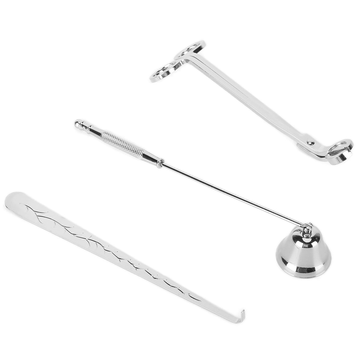 3PCS Candle Accessory Set Candle Wick Trimmer Cutter Snuffer Extinguisher Wick Dipper Gift SuppliesSilver