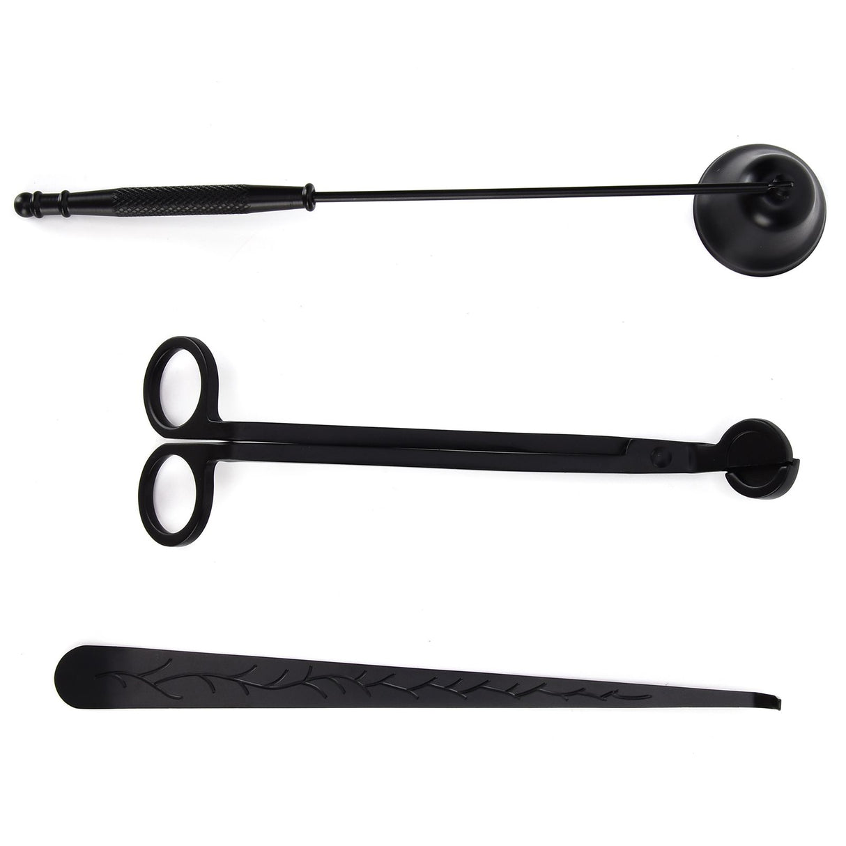 3PCS Candle Accessory Set Candle Wick Trimmer Cutter Snuffer Extinguisher Wick Dipper Gift SuppliesBlack