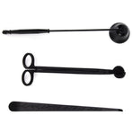 3PCS Candle Accessory Set Candle Wick Trimmer Cutter Snuffer Extinguisher Wick Dipper Gift SuppliesBlack