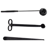 3PCS Candle Accessory Set Candle Wick Trimmer Cutter Snuffer Extinguisher Wick Dipper Gift SuppliesBlack