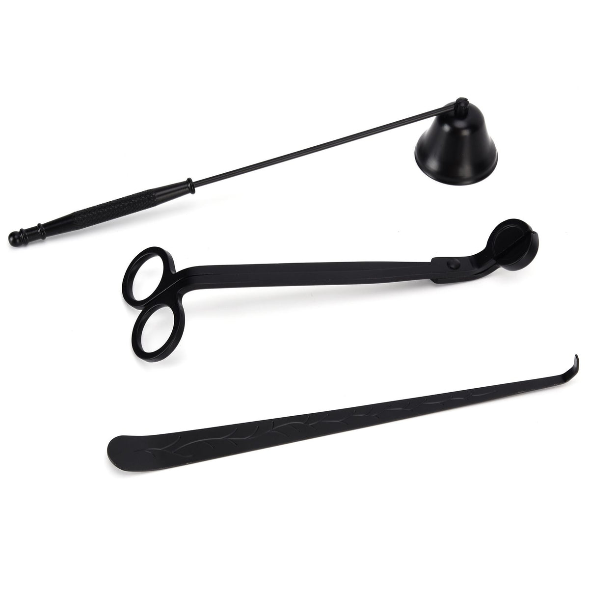 3PCS Candle Accessory Set Candle Wick Trimmer Cutter Snuffer Extinguisher Wick Dipper Gift SuppliesBlack