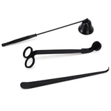 3PCS Candle Accessory Set Candle Wick Trimmer Cutter Snuffer Extinguisher Wick Dipper Gift SuppliesBlack