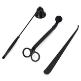 3PCS Candle Accessory Set Candle Wick Trimmer Cutter Snuffer Extinguisher Wick Dipper Gift SuppliesBlack - Side View