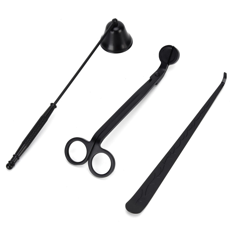 3PCS Candle Accessory Set Candle Wick Trimmer Cutter Snuffer Extinguisher Wick Dipper Gift SuppliesBlack