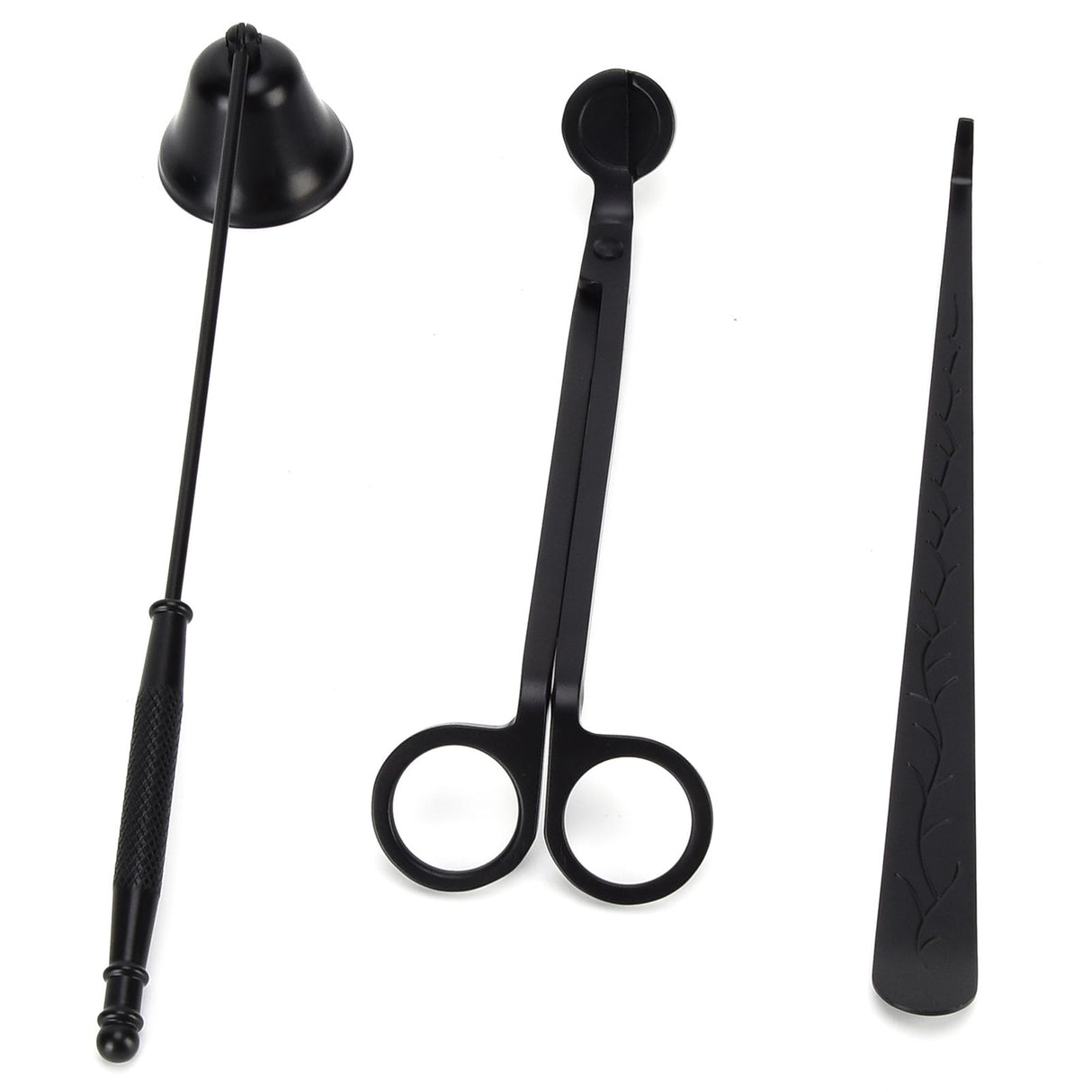 3PCS Candle Accessory Set Candle Wick Trimmer Cutter Snuffer Extinguisher Wick Dipper Gift SuppliesBlack