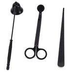 3PCS Candle Accessory Set Candle Wick Trimmer Cutter Snuffer Extinguisher Wick Dipper Gift SuppliesBlack