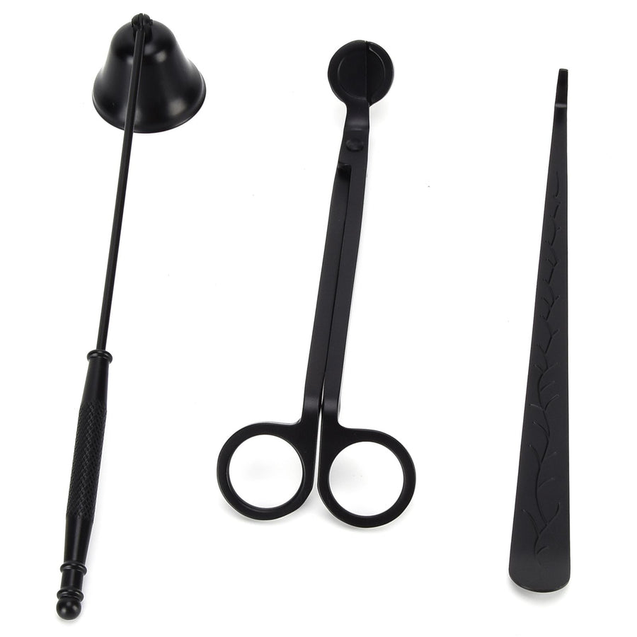 3PCS Candle Accessory Set Candle Wick Trimmer Cutter Snuffer Extinguisher Wick Dipper Gift SuppliesBlack