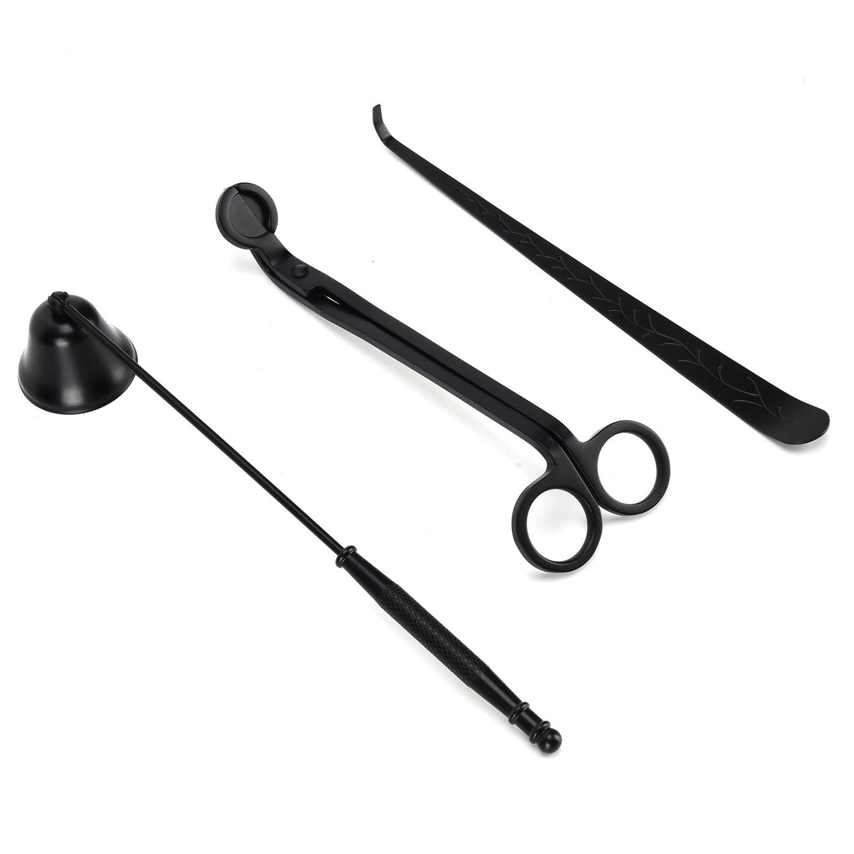 3PCS Candle Accessory Set Candle Wick Trimmer Cutter Snuffer Extinguisher Wick Dipper Gift SuppliesBlack
