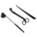3PCS Candle Accessory Set Candle Wick Trimmer Cutter Snuffer Extinguisher Wick Dipper Gift SuppliesBlack