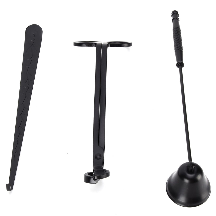 3PCS Candle Accessory Set Candle Wick Trimmer Cutter Snuffer Extinguisher Wick Dipper Gift SuppliesBlack