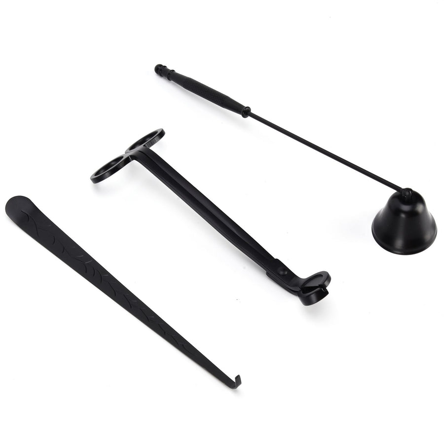 3PCS Candle Accessory Set Candle Wick Trimmer Cutter Snuffer Extinguisher Wick Dipper Gift SuppliesBlack