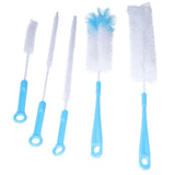 Water Bottle Brush 5pcs Long Handle Cleaning Brush for Narrow Neck Water Bottle Baby Bottle Coffee GrinderBlue