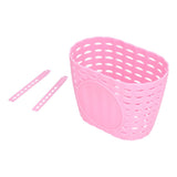 Children Bike Basket Thickened Plastic Wear Resistant and Durable Children's Bicycle Stroller Shopping Hanging BasketPink - Side View