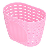 Children Bike Basket Thickened Plastic Wear Resistant and Durable Children's Bicycle Stroller Shopping Hanging BasketPink - Rear View