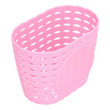 Children Bike Basket Thickened Plastic Wear Resistant and Durable Children's Bicycle Stroller Shopping Hanging BasketPink - Low Angle