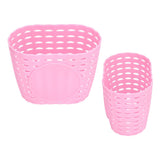 Children Bike Basket Thickened Plastic Wear Resistant and Durable Children's Bicycle Stroller Shopping Hanging BasketPink - Extra Image