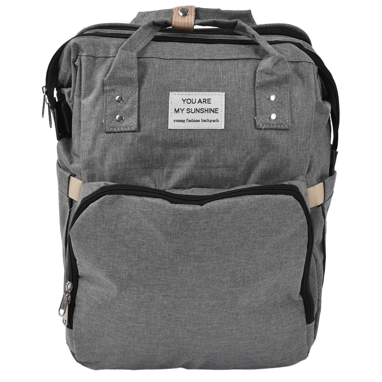 Backpack Multifunctional Foldable Large Capacity Baby Diaper Storage Bag for TravelLight Grey