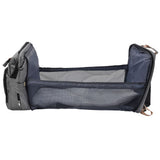 Backpack Multifunctional Foldable Large Capacity Baby Diaper Storage Bag for TravelLight Grey - Front View