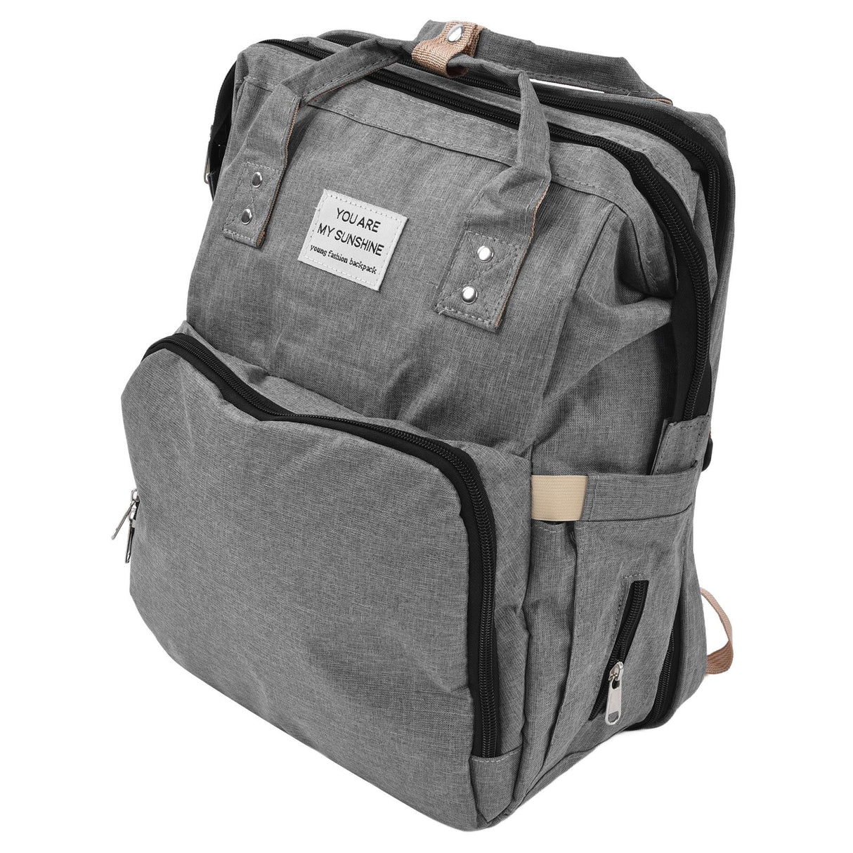 Backpack Multifunctional Foldable Large Capacity Baby Diaper Storage Bag for TravelLight Grey