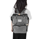 Backpack Multifunctional Foldable Large Capacity Baby Diaper Storage Bag for TravelLight Grey - Rear View