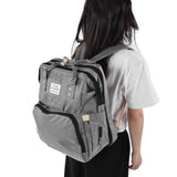 Backpack Multifunctional Foldable Large Capacity Baby Diaper Storage Bag for TravelLight Grey - Low Angle