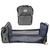 Backpack Multifunctional Foldable Large Capacity Baby Diaper Storage Bag for TravelLight Grey - Extra Image