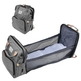Backpack Multifunctional Foldable Large Capacity Baby Diaper Storage Bag for TravelLight Grey