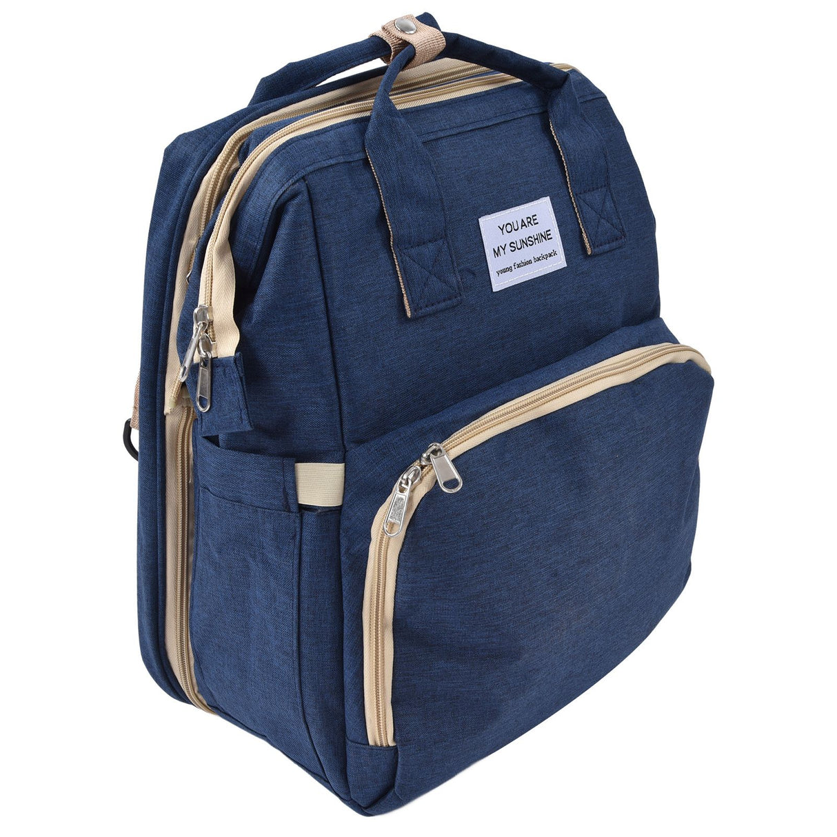 Backpack Multifunctional Foldable Large Capacity Baby Diaper Storage Bag for TravelDark Blue