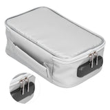 Fireproof Document Bag with Lock Portable Small Fireproof Document Bag for Home Office TravelSilver - Close-Up Angle