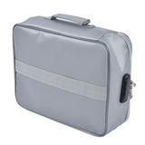 Fireproof Document Bag Pouch Portable File Safe Organizer Large Capacity Storage Box Case with LockSilver - Front View