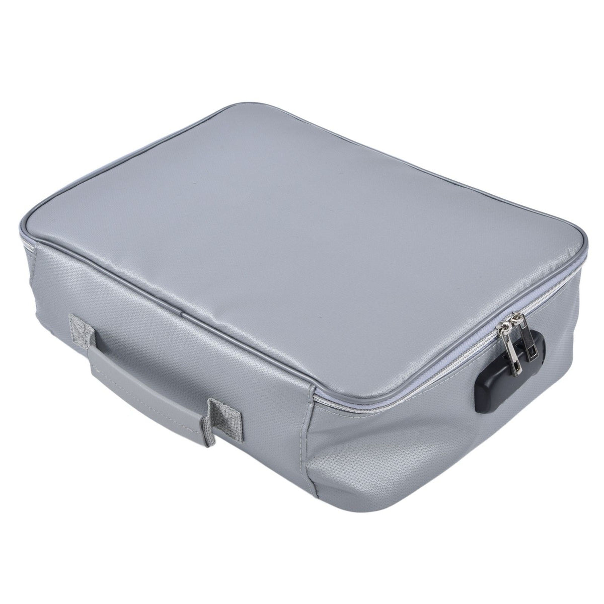Fireproof Document Bag Pouch Portable File Safe Organizer Large Capacity Storage Box Case with LockSilver