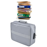 Fireproof Document Bag Pouch Portable File Safe Organizer Large Capacity Storage Box Case with LockSilver