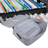 Fireproof Document Bag Pouch Portable File Safe Organizer Large Capacity Storage Box Case with LockSilver