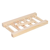 Bamboo Dish Plate Lightweight Portable Environmental Friendly Durable Pine Wood Dish Rack5 Grids 23cm - Front View