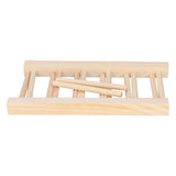 Bamboo Dish Plate Lightweight Portable Environmental Friendly Durable Pine Wood Dish Rack5 Grids 23cm - Side View